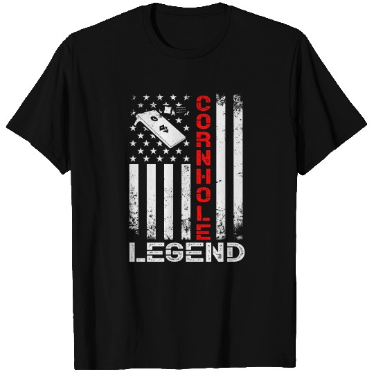 Cornhole Legend US American Flag T Shirts