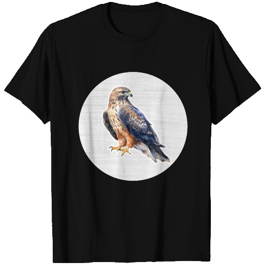 Hawk Watercolor Drawing T Shirts