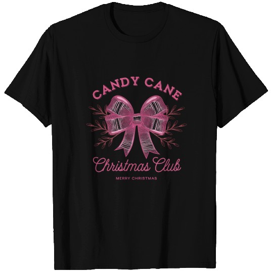 Pink Candy Cane Christmas Club Xmas Season T Shirts
