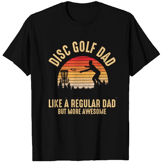 Disc Golf Dad design retro sunset disc golfing T Shirts