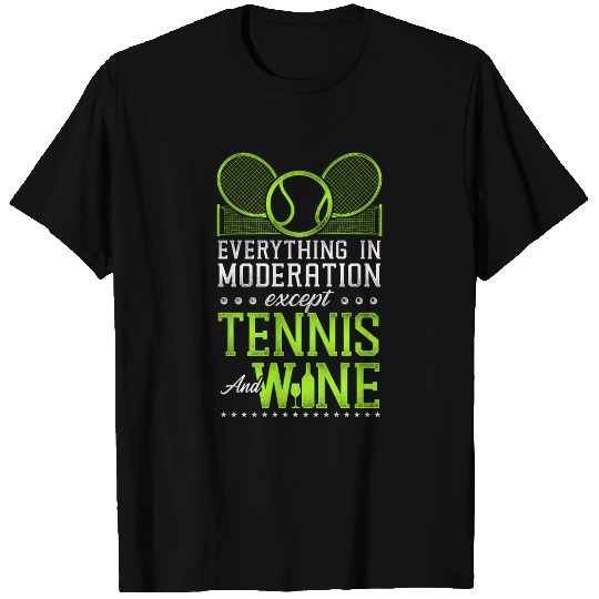 Funny Tennis Player Racket Wine T Shirts