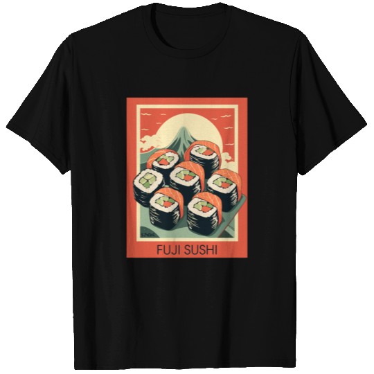 Parody Japanese Poster – Mount Fuji Sushi T Shirts