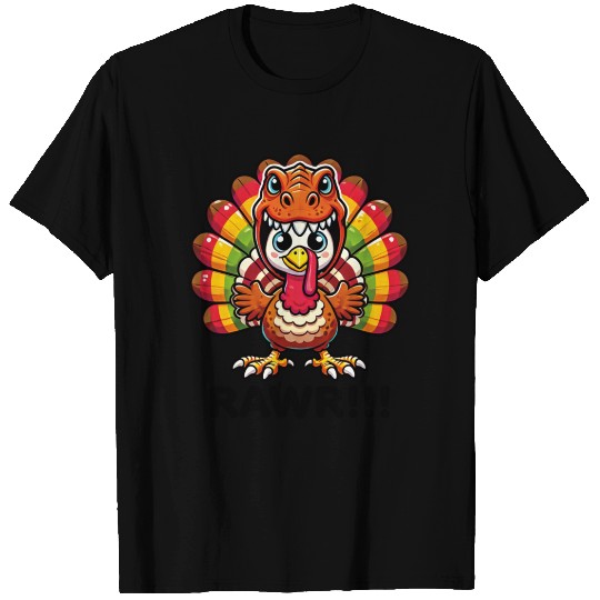 Dinosaur T Rex Turkey Happy Thanksgiving Funny T Shirts