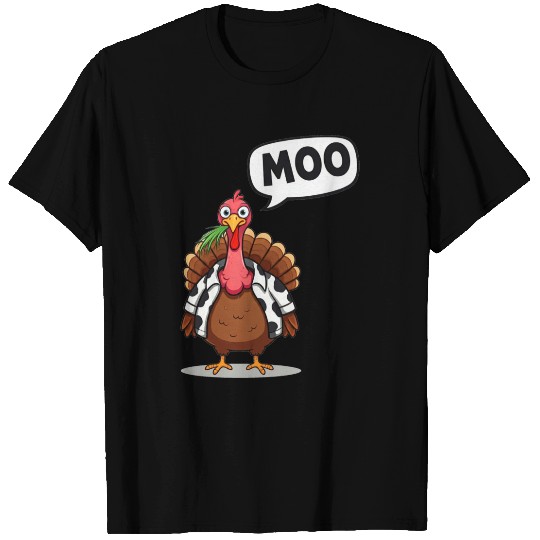 turkey moo funny thanksgiving T Shirts