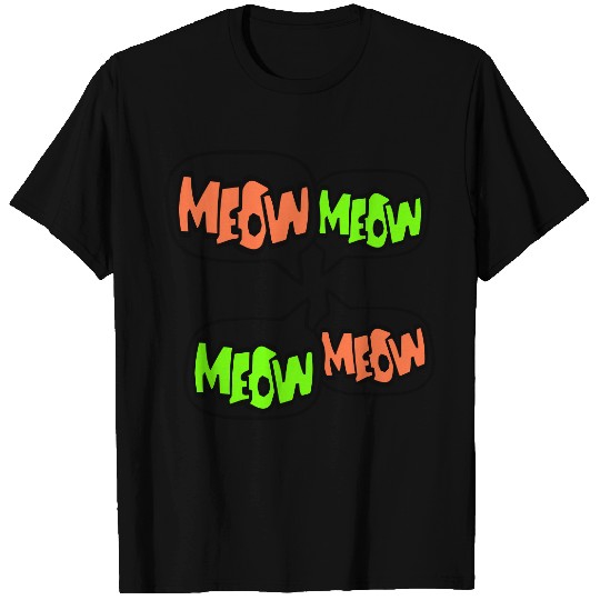 Meow Cat Speech Bubble Cartoon Text Quote Comic T Shirts