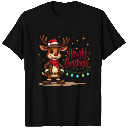 Christmas Cowboy Reindeer T Shirts