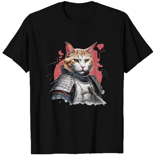 Samurai Cat in Armor T Shirts