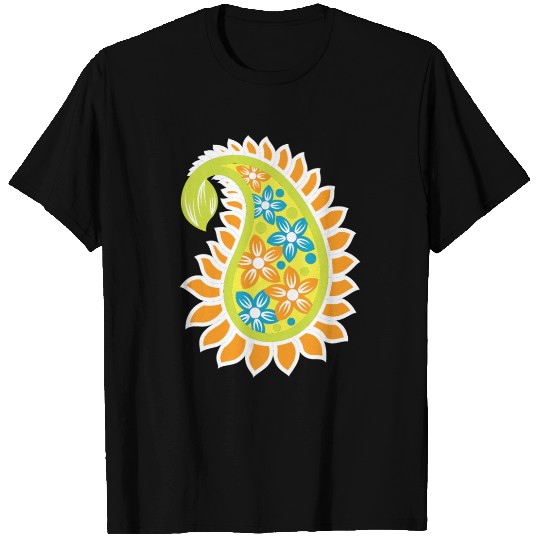 Vibrant Floral Paisley Pattern T Shirts