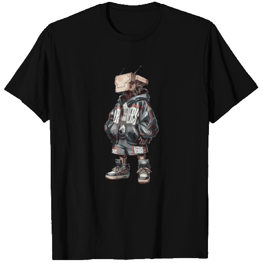 futuristic robot with a streetwear-inspired T Shirts