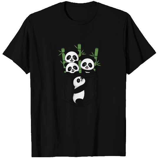 Adorable Cartoon Panda Pocket T Shirts – Cute Bambo