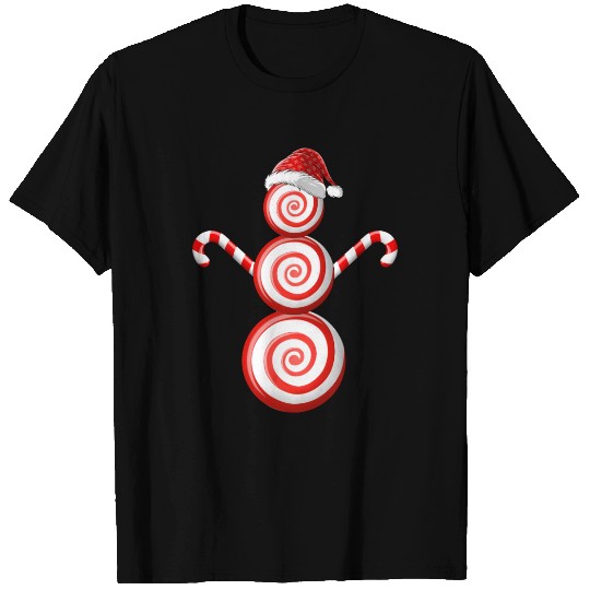 Funny Christmas T Shirts Peppermint Candy Snowman