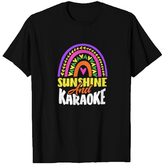 Sun And Karaoke Rainbow Heart T Shirts