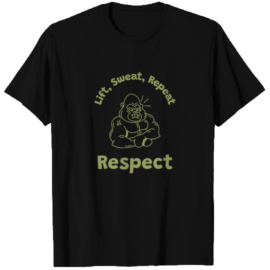 Lift Sweat Repeat Respect Muscle Monkey T Shirts