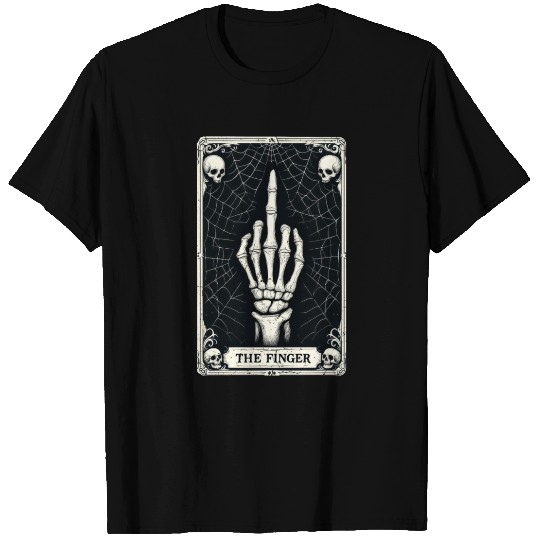 Skeletal Middle Finger Tarot Art T Shirts