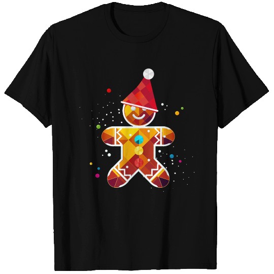 Gingerbread Man - Colorful Christmas Design T Shirts
