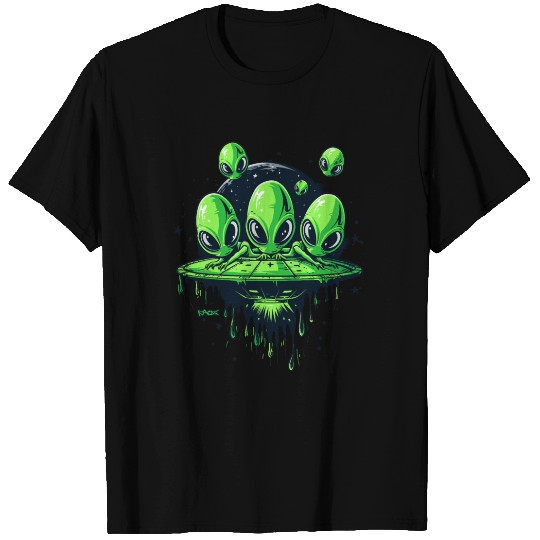 Funny Flying Saucer Alien Invasion T Shirts