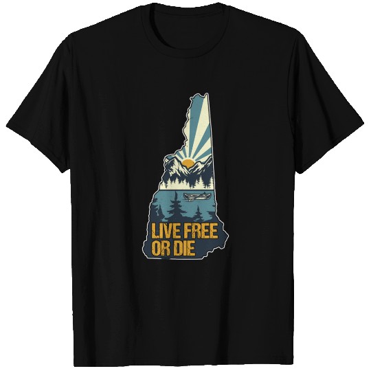 Live Free or Die Retro New Hampshire Nature T Shirts