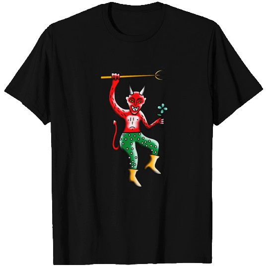 Happy Devil with a Flower T Shirts