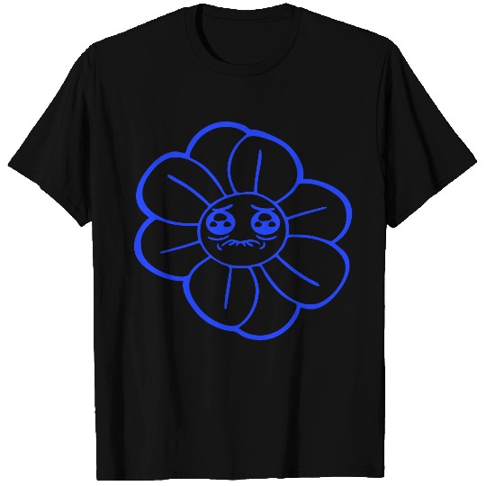 Sweet Flower Sad Face Weeping Spring Summer Crying T Shirts