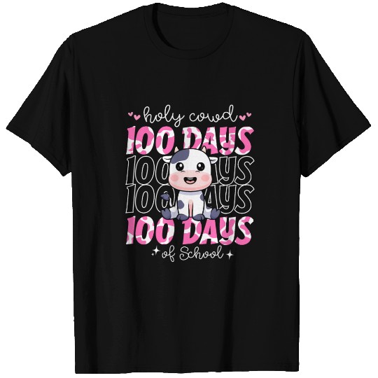 100 Days Of school Cow Pink School teacher T Shirts