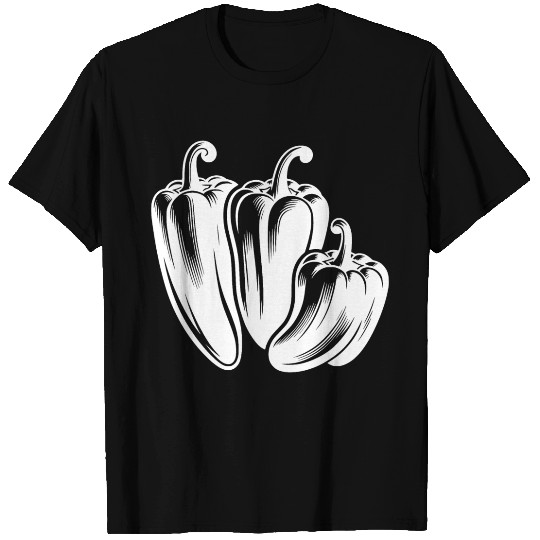 Three Peppers Simple Vegetable Design T Shirts