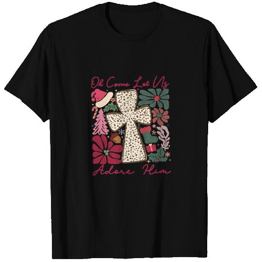 Oh Come Let Us Adore Him Funny Chrismas Jesus T Shirts