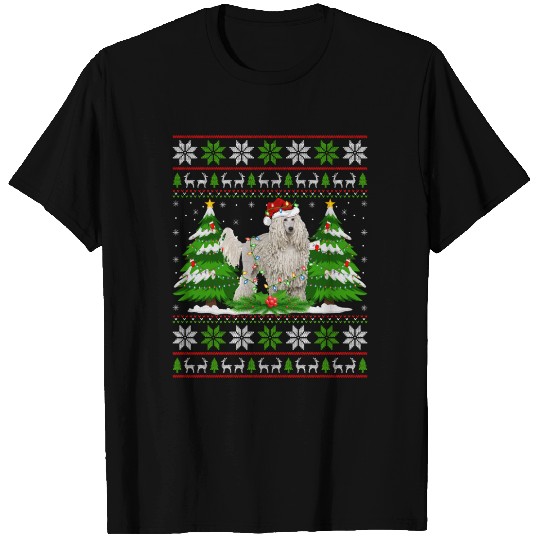 White Corded Dog Christmas Tree Lights T Shirts