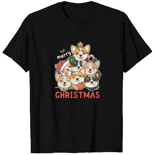 Corgi Christmas Tree Merry Christmas T Shirts