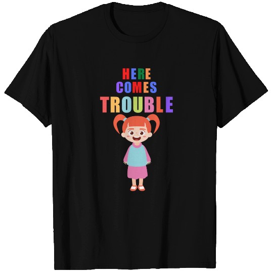 Here comes Trouble funny girl red hair cheeky T Shirts