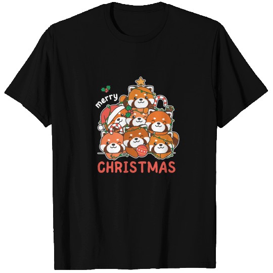 Red Panda Christmas Tree Merry Christmas T Shirts