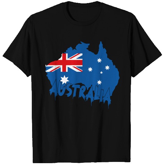 Aussie Flag Map T Shirts Design