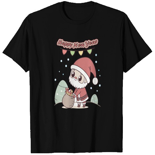 Chibi Santa Happy New Year Celebration T Shirts