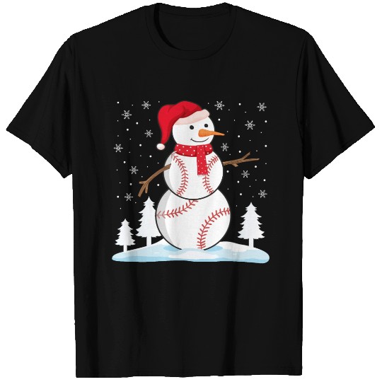 Baseball Snowman T Shirts