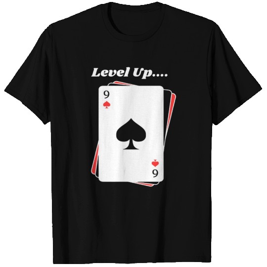 BLACK Men T Shirts For Game Card lovers - LEVEL UP