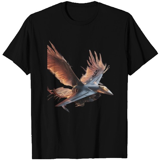 Sky Fighter with Phoenix Wings" T Shirts