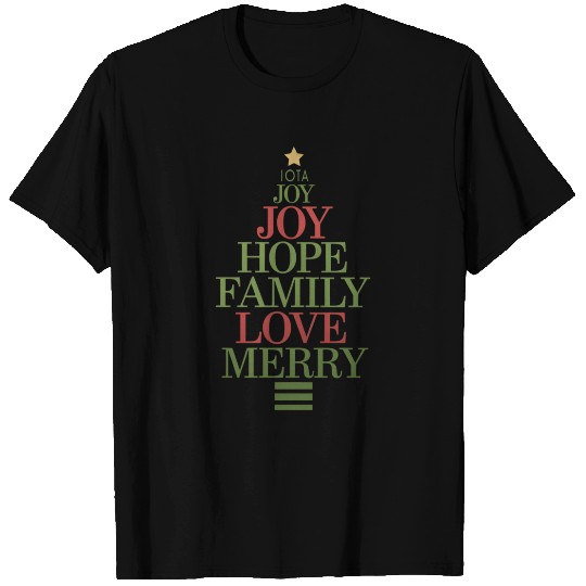 christmas iota joy hope family love merry T Shirts