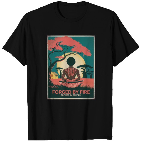 Vintage Afro Samurai Warrior - Forged By Fire T Shirts