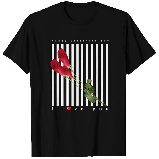 I love you design flowers and hearts T Shirts