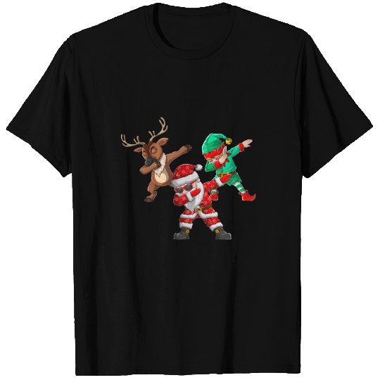 Dabbing Santa Claus Elf Deer Friends Christmas Dab T Shirts