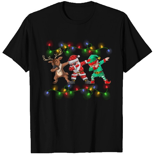 Dabbing Santa Claus Elf Deer Friends Christmas Dab T Shirts
