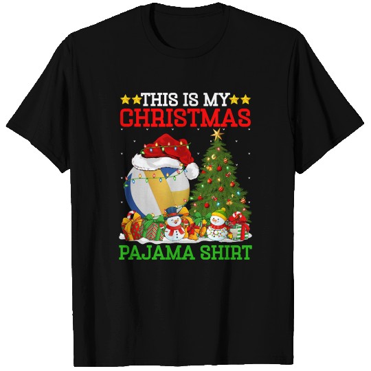 Volleyball Christmas Tree Lights T Shirts