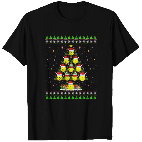 Pickleball Christmas Tree T Shirts