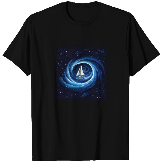 Sailboat Galaxy Milky Way Space Fantasy T Shirts