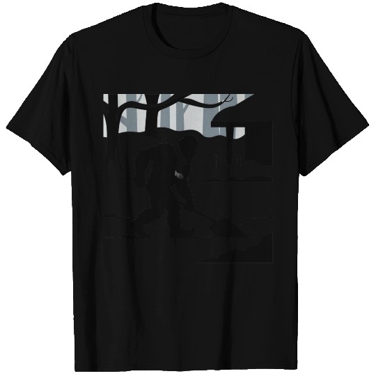 Bigfoot Shoveling Snow T Shirts