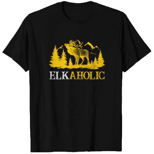 Elk Hunting Elkaholic Hunters T Shirts
