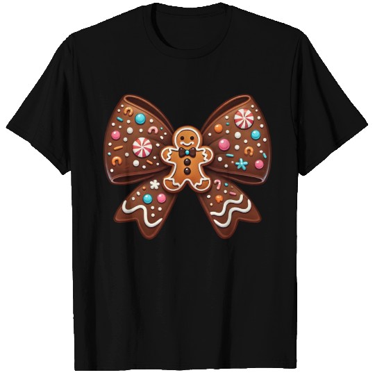 Gingerbread Bow, Merry Christmas T Shirts
