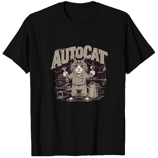 Funny Mechanic Cat for Mechanic T Shirts