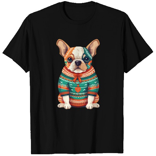 Cheerful Dog in Winter Wonderland T Shirts