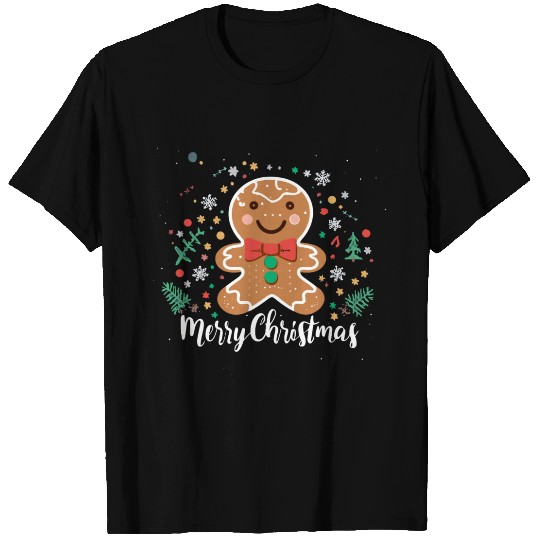 Christmas Gingerbread Man saying Merry Christmas T Shirts