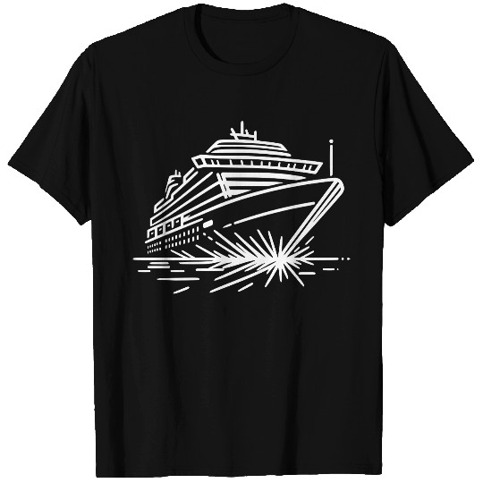 Minimalistic Vector Cruise Ship path6 T Shirts